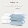 image:imageBare Home Apartment Ready Organic Cotton Percale Duvet Bundle  Full  9 Pieces Including Duvet Cover Set with Insert Sheet Set amp Mattress Pad  Lightweight amp Breathable  Full Dusty Blue08  Winter Blue