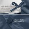 image:imageBare Home Apartment Ready Organic Cotton Percale Duvet Bundle  Full  9 Pieces Including Duvet Cover Set with Insert Sheet Set amp Mattress Pad  Lightweight amp Breathable  Full Dusty Blue06  Bering Sea