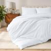 image:imageBare Home Apartment Ready Organic Cotton Percale Duvet Bundle  Full  9 Pieces Including Duvet Cover Set with Insert Sheet Set amp Mattress Pad  Lightweight amp Breathable  Full Dusty Blue01  White