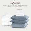 image:imageBare Home Apartment Ready Organic Cotton Percale Duvet Bundle  Full  9 Pieces Including Duvet Cover Set with Insert Sheet Set amp Mattress Pad  Lightweight amp Breathable  Full Dusty Blue07  Dusty Blue