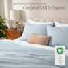 image:imageBare Home Apartment Ready Organic Cotton Percale Duvet Bundle  Full  9 Pieces Including Duvet Cover Set with Insert Sheet Set amp Mattress Pad  Lightweight amp Breathable  Full Dusty Blue08  Winter Blue