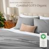image:imageBare Home Apartment Ready Organic Cotton Percale Duvet Bundle  Full  9 Pieces Including Duvet Cover Set with Insert Sheet Set amp Mattress Pad  Lightweight amp Breathable  Full Dusty Blue03  Light Grey