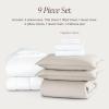 image:imageBare Home Apartment Ready Organic Cotton Percale Duvet Bundle  Full  9 Pieces Including Duvet Cover Set with Insert Sheet Set amp Mattress Pad  Lightweight amp Breathable  Full Dusty Blue04  French Beige