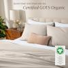 image:imageBare Home Apartment Ready Organic Cotton Percale Duvet Bundle  Full  9 Pieces Including Duvet Cover Set with Insert Sheet Set amp Mattress Pad  Lightweight amp Breathable  Full Dusty Blue04  French Beige