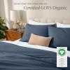 image:imageBare Home Apartment Ready Organic Cotton Percale Duvet Bundle  Full  9 Pieces Including Duvet Cover Set with Insert Sheet Set amp Mattress Pad  Lightweight amp Breathable  Full Dusty Blue06  Bering Sea
