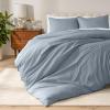 image:imageBare Home Apartment Ready Organic Cotton Percale Duvet Bundle  Full  9 Pieces Including Duvet Cover Set with Insert Sheet Set amp Mattress Pad  Lightweight amp Breathable  Full Dusty Blue07  Dusty Blue