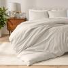 image:imageBare Home Apartment Ready Organic Cotton Percale Duvet Bundle  Full  9 Pieces Including Duvet Cover Set with Insert Sheet Set amp Mattress Pad  Lightweight amp Breathable  Full Dusty Blue04  French Beige