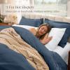 image:imageBare Home Apartment Ready Organic Cotton Percale Duvet Bundle  Full  9 Pieces Including Duvet Cover Set with Insert Sheet Set amp Mattress Pad  Lightweight amp Breathable  Full Dusty Blue06  Bering Sea