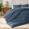image:imageBare Home Apartment Ready Organic Cotton Percale Duvet Bundle  Full  9 Pieces Including Duvet Cover Set with Insert Sheet Set amp Mattress Pad  Lightweight amp Breathable  Full Dusty Blue06  Bering Sea