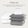 image:imageBare Home Apartment Ready Organic Cotton Percale Duvet Bundle  Full  9 Pieces Including Duvet Cover Set with Insert Sheet Set amp Mattress Pad  Lightweight amp Breathable  Full Dusty Blue03  Light Grey