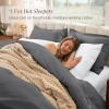 image:imageBare Home Apartment Ready Organic Cotton Percale Duvet Bundle  Full  9 Pieces Including Duvet Cover Set with Insert Sheet Set amp Mattress Pad  Lightweight amp Breathable  Full Dusty Blue02  Grey