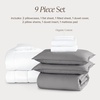image:imageBare Home Apartment Ready Organic Cotton Percale Duvet Bundle  Full  9 Pieces Including Duvet Cover Set with Insert Sheet Set amp Mattress Pad  Lightweight amp Breathable  Full Dusty Rose03  Light Grey