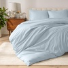 image:imageBare Home Apartment Ready Organic Cotton Percale Duvet Bundle  Full  9 Pieces Including Duvet Cover Set with Insert Sheet Set amp Mattress Pad  Lightweight amp Breathable  Full Dusty Rose08  Winter Blue