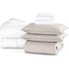 image:imageBare Home Apartment Ready Organic Cotton Percale Duvet Bundle  Full  9 Pieces Including Duvet Cover Set with Insert Sheet Set amp Mattress Pad  Lightweight amp Breathable  Full Dusty Rose04  French Beige