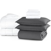 image:imageBare Home Apartment Ready Organic Cotton Percale Duvet Bundle  Full  9 Pieces Including Duvet Cover Set with Insert Sheet Set amp Mattress Pad  Lightweight amp Breathable  Full Dusty Rose02  Grey