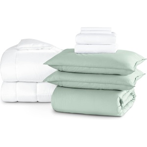 image:imageBare Home Apartment Ready Organic Cotton Percale Duvet Bundle  Full  9 Pieces Including Duvet Cover Set with Insert Sheet Set amp Mattress Pad  Lightweight amp Breathable  Full Dusty Rose09  Willow