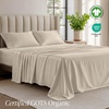 image:imageBare Home 100 Organic Cotton Jersey Sheet Set Ultra Soft 100 Cotton  Sheet Set amp Pillowcases  Deep Pocket Bed Sheets King Forest Green07  Sand