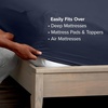 image:imageBare Home Full Extra Long Fitted Sheet  Extra Deep Pocket Fitted Sheet  Premium 1800 Microfiber  UltraSoft Wrinkle Free  Full XL Bottom Sheets Full XL  11 to 22 Pocket Light Grey06  Midnight Blue