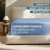 image:imageBare Home Full Extra Long Fitted Sheet  Extra Deep Pocket Fitted Sheet  Premium 1800 Microfiber  UltraSoft Wrinkle Free  Full XL Bottom Sheets Full XL  11 to 22 Pocket Light Grey08  Coronet Blue