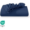 image:imageBare Home Full Extra Long Fitted Sheet  Extra Deep Pocket Fitted Sheet  Premium 1800 Microfiber  UltraSoft Wrinkle Free  Full XL Bottom Sheets Full XL  11 to 22 Pocket Light Grey07  Dark Blue
