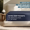 image:imageBare Home Full Extra Long Fitted Sheet  Extra Deep Pocket Fitted Sheet  Premium 1800 Microfiber  UltraSoft Wrinkle Free  Full XL Bottom Sheets Full XL  11 to 22 Pocket Light Grey06  Midnight Blue
