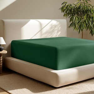 image:imageBare Home Full Extra Long Fitted Sheet  Extra Deep Pocket Fitted Sheet  Premium 1800 Microfiber  UltraSoft Wrinkle Free  Full XL Bottom Sheets Full XL  11 to 22 Pocket Light Grey19  Forest Green