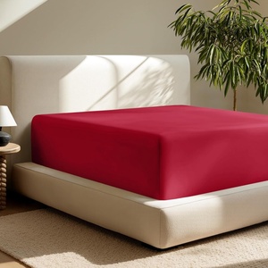image:imageBare Home Full Extra Long Fitted Sheet  Extra Deep Pocket Fitted Sheet  Premium 1800 Microfiber  UltraSoft Wrinkle Free  Full XL Bottom Sheets Full XL  11 to 22 Pocket Light Grey16  Red