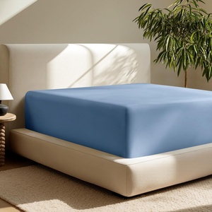 image:imageBare Home Full Extra Long Fitted Sheet  Extra Deep Pocket Fitted Sheet  Premium 1800 Microfiber  UltraSoft Wrinkle Free  Full XL Bottom Sheets Full XL  11 to 22 Pocket Light Grey08  Coronet Blue