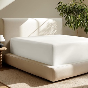 image:imageBare Home Full Extra Long Fitted Sheet  Extra Deep Pocket Fitted Sheet  Premium 1800 Microfiber  UltraSoft Wrinkle Free  Full XL Bottom Sheets Full XL  11 to 22 Pocket Light Grey11  Cream