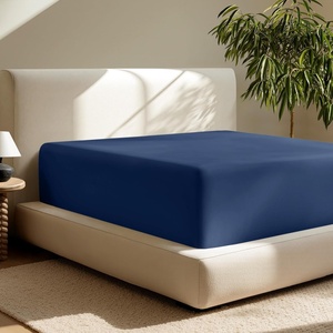 image:imageBare Home Full Extra Long Fitted Sheet  Extra Deep Pocket Fitted Sheet  Premium 1800 Microfiber  UltraSoft Wrinkle Free  Full XL Bottom Sheets Full XL  11 to 22 Pocket Light Grey07  Dark Blue