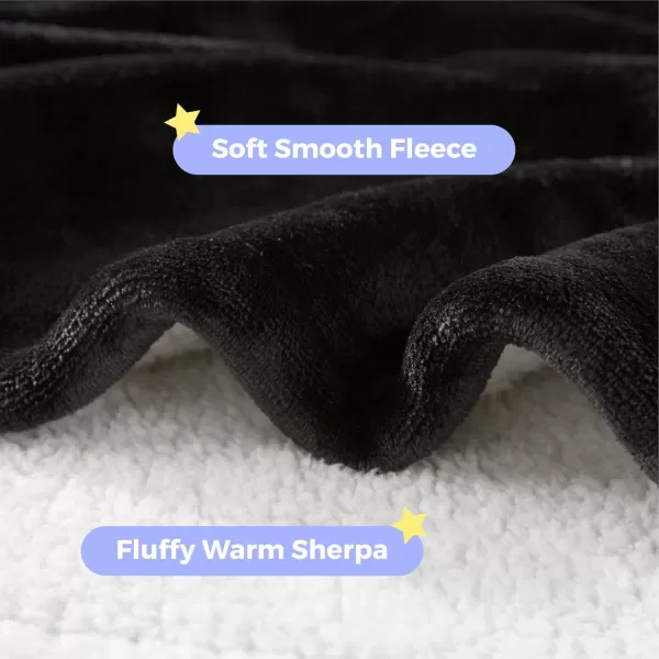 Degrees of Comfort Wearable Blanket Hoodie for Kids ampamp Adults Women Men One Size Fits AllBlack