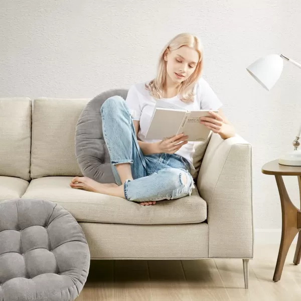 Meditation Floor Pillow Square Large Pillows Seating for Adults Tufted Corduroy Floor Cushion for Living Room Tatami Coffee Brown 22x22 Inch 1 Count Pack of 1Round  Grey  1 Pack