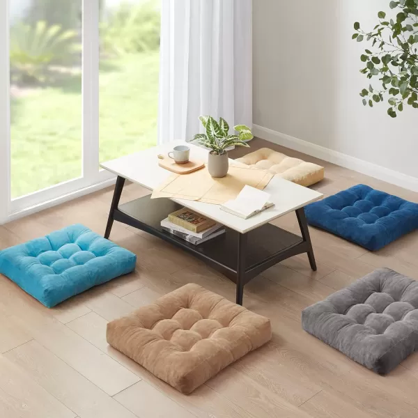Meditation Floor Pillow Square Large Pillows Seating for Adults Tufted Corduroy Floor Cushion for Living Room Tatami Coffee Brown 22x22 Inch 1 Count Pack of 1Square  Coffee  2 Pack