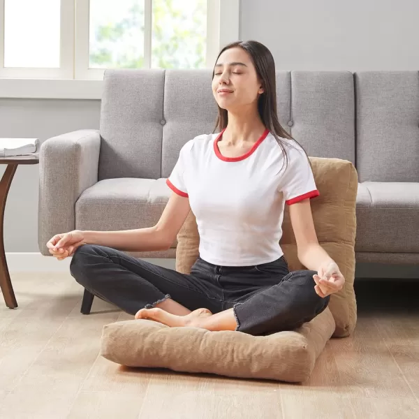 Meditation Floor Pillow Square Large Pillows Seating for Adults Tufted Corduroy Floor Cushion for Living Room Tatami Coffee Brown 22x22 Inch 1 Count Pack of 1Square  Coffee  2 Pack