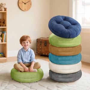 imageDegrees of Comfort 6Pcs Round Floor Cushions for Kids Waterproof Flexible Seating for Classroom Elementary Safe Smolder Resistance Sitting Pillows with Handles 15inch AssortedVibrant