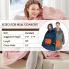 imageDegrees of Comfort Heated Wearable Blanket Cordless Electric Heating Hoodie Warm Sherpa Sweatshirt for Women Navy 38x32Blush