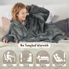 imageDegrees of Comfort Heated Wearable Blanket Cordless Electric Heating Hoodie Warm Sherpa Sweatshirt for Women Navy 38x32Grey