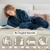 imageDegrees of Comfort Heated Wearable Blanket Cordless Electric Heating Hoodie Warm Sherpa Sweatshirt for Women Navy 38x32Navy