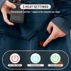 imageDegrees of Comfort Heated Wearable Blanket Cordless Electric Heating Hoodie Warm Sherpa Sweatshirt for Women Navy 38x32Navy