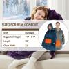 imageDegrees of Comfort Heated Wearable Blanket Cordless Electric Heating Hoodie Warm Sherpa Sweatshirt for Women Navy 38x32Purple