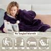 imageDegrees of Comfort Heated Wearable Blanket Cordless Electric Heating Hoodie Warm Sherpa Sweatshirt for Women Navy 38x32Purple