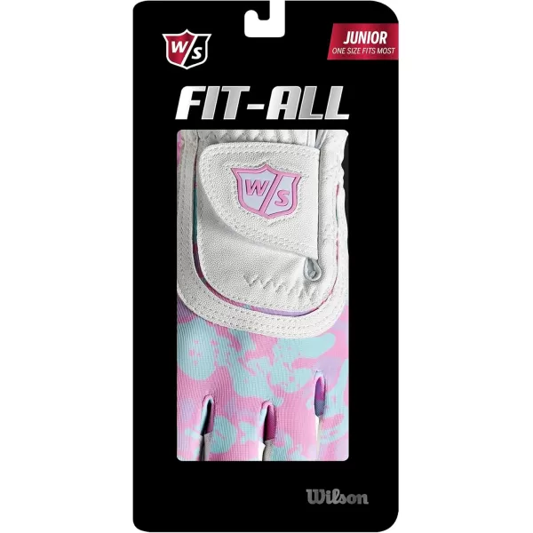 imageWilso Staff Junior Fit All Camo Golf GloveWhitePink