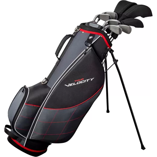 imageWilson Tour Velocity Complete Golf Set with Stand Bag  Mens Right Hand Regular Flex BlackRed