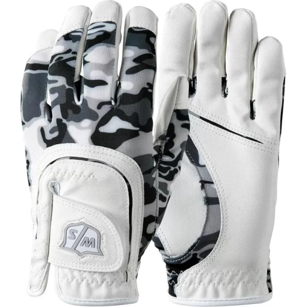 imageWilso Staff Junior Fit All Camo Golf GloveBlackWhite