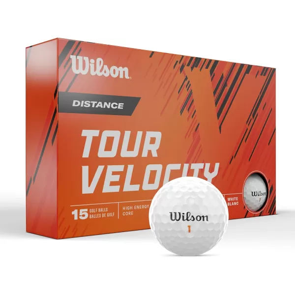 imageWILSON Tour Velocity Distance Golf Balls  15 Pack White