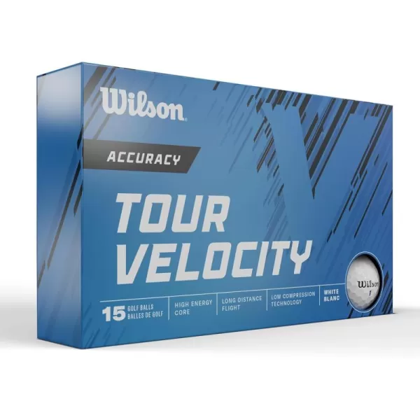 imageWILSON Tour Velocity Accuracy Golf Balls  15 Pack White