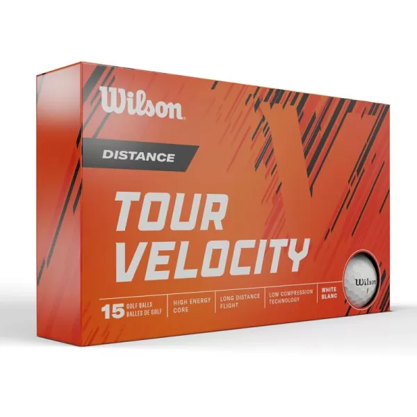 imageWILSON Tour Velocity Distance Golf Balls  15 Pack White