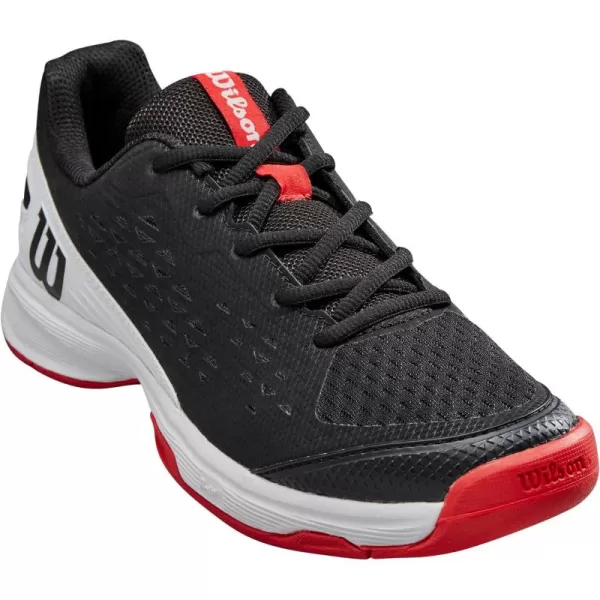 imageWILSON UnisexChild Rush Pro Junior SneakerBlackWhiteWilson Red