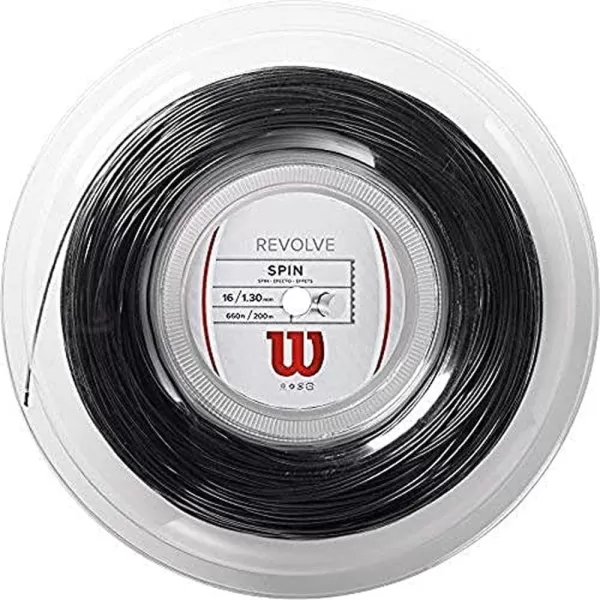 imageWILSON Revolve Tennis String  Set and 200m Reel 16 and 17 GaugeBlack