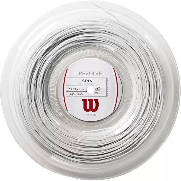 imageWILSON Revolve Tennis String  Set and 200m Reel 16 and 17 GaugeWhite